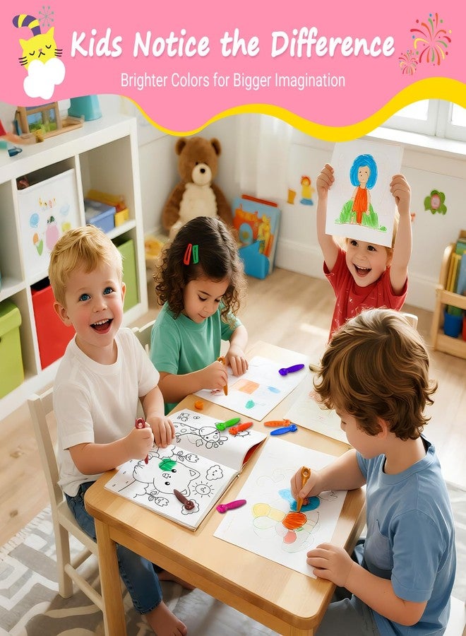 KERIFI Triangle Jumbo Crayons for Toddlers, Mess Free Washable Toddler First Crayons for Kids Ages 1-3 2-4 4-8, Unbreakable Non-Toxic, Easy to hold, Back to School Gifts for Coloring Book (24 Colors) - Image 4